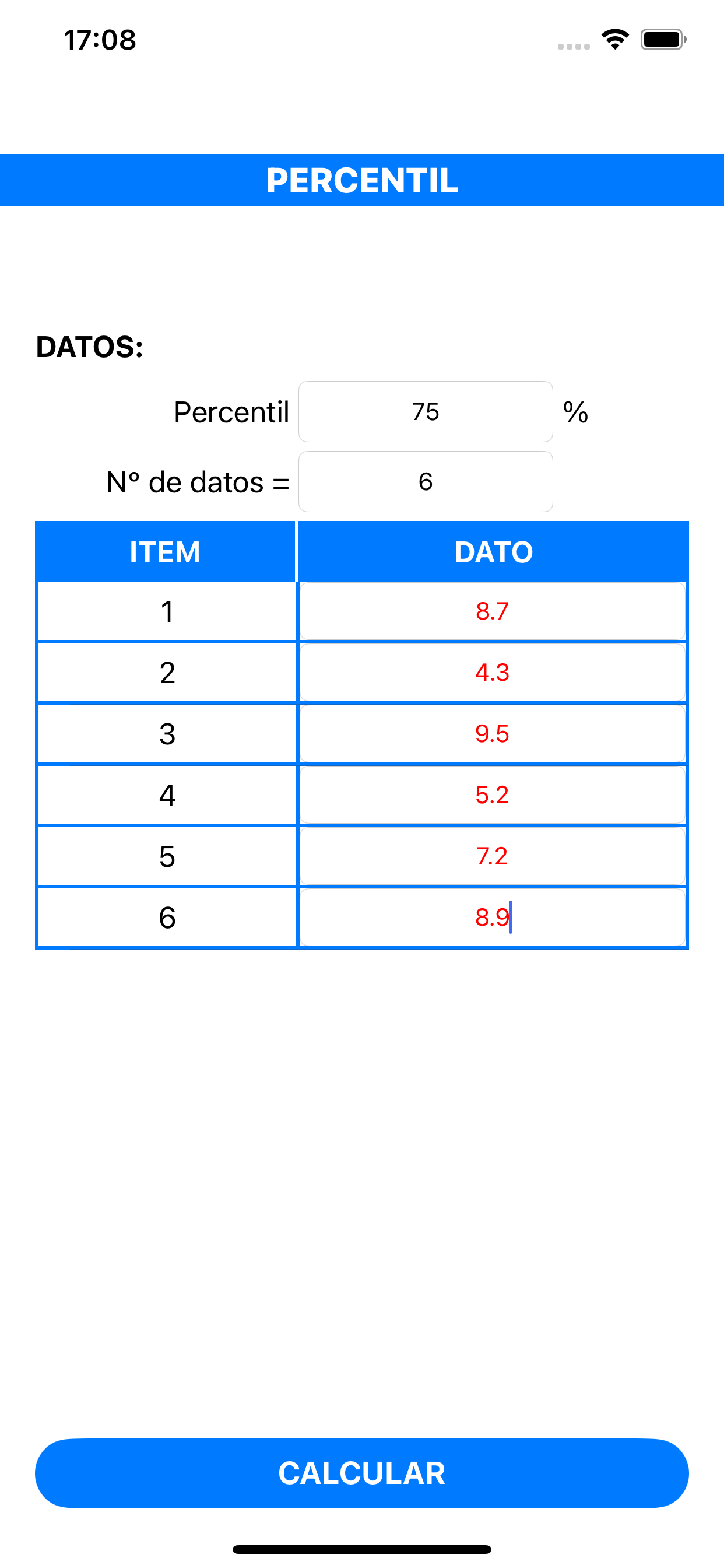 Percentil App