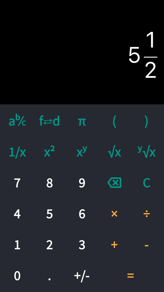 #2. Calculator with fractions (iOS) 来自: Jean-Francois Bigras