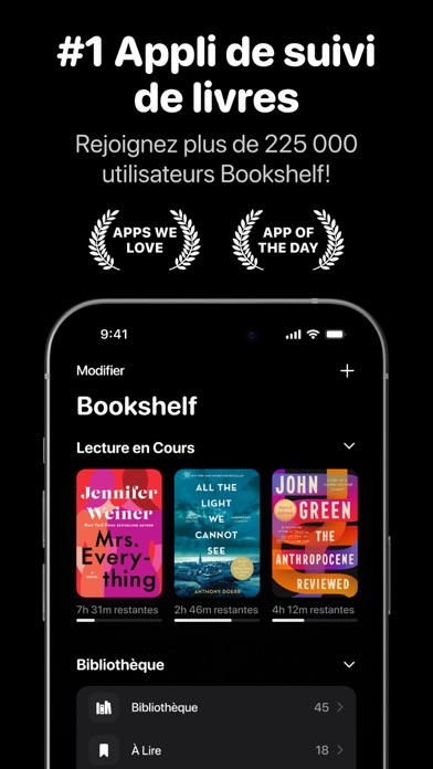 Screenshot #1 pour Bookshelf: Suivi de Lecture