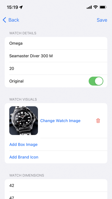 Watch Collection Tracker Screenshot