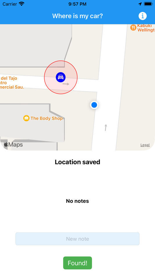 #2. Where is my car? Save location (iOS) By: David Gimenez