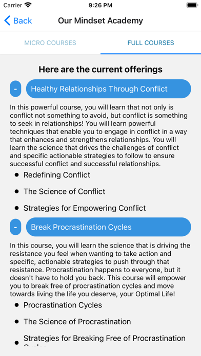 Our Mindset Screenshot