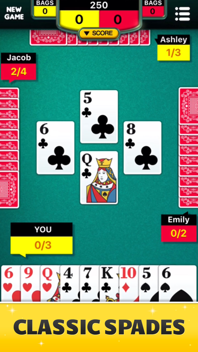 Spades classic card game screenshot 1