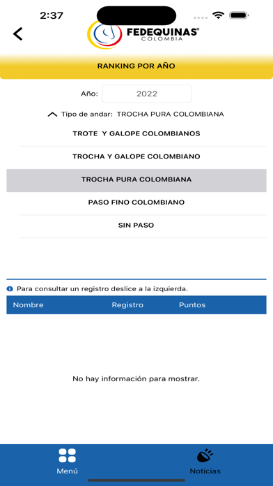 Fedequinas App Screenshot