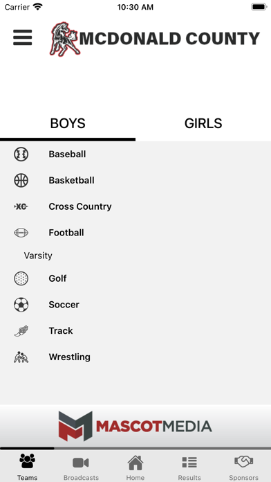 McDonald County Athletics Screenshot