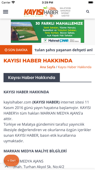 Kayısı Haber Screenshot