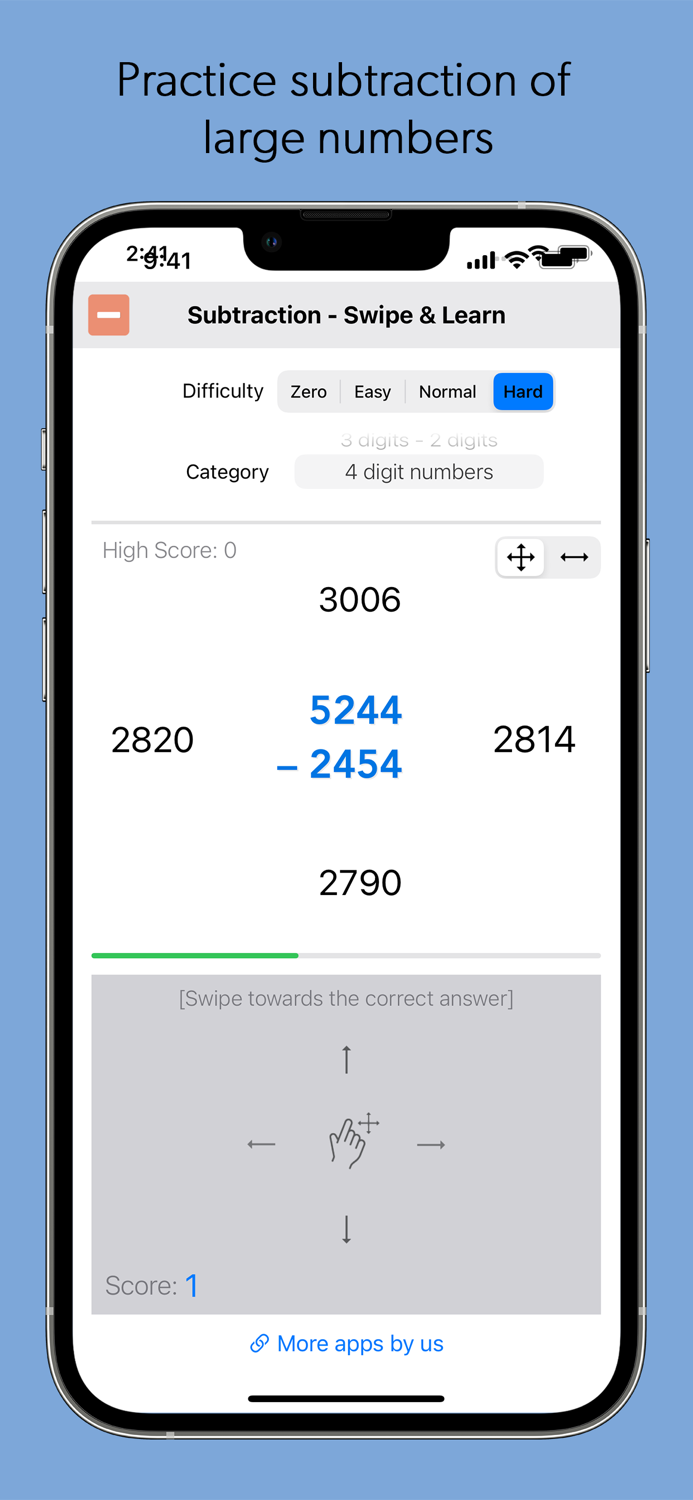 Subtraction - Swipe and Learn