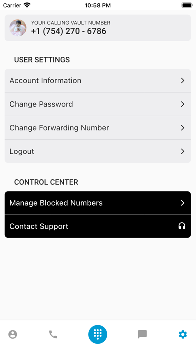 Calling Vault App Screenshot