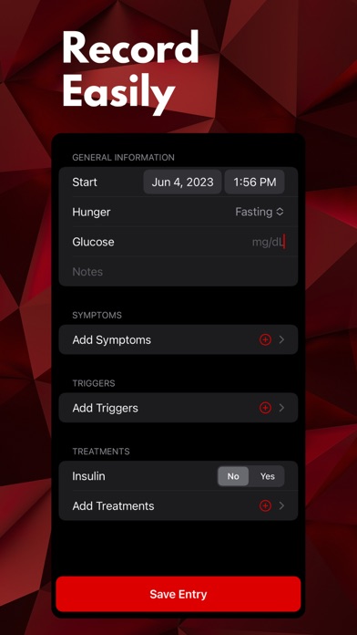 Blood Glucose Tracker+ Screenshot