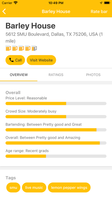 RateMyBar Screenshot