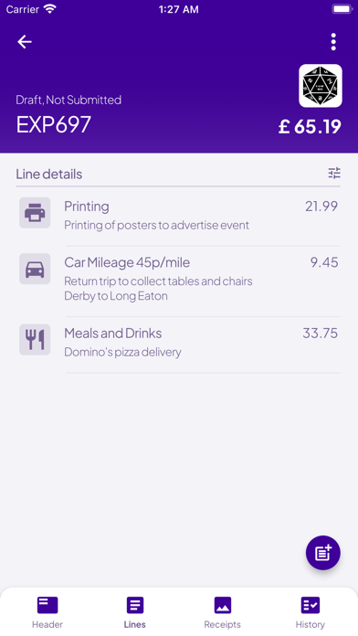 Student Expenses Screenshot