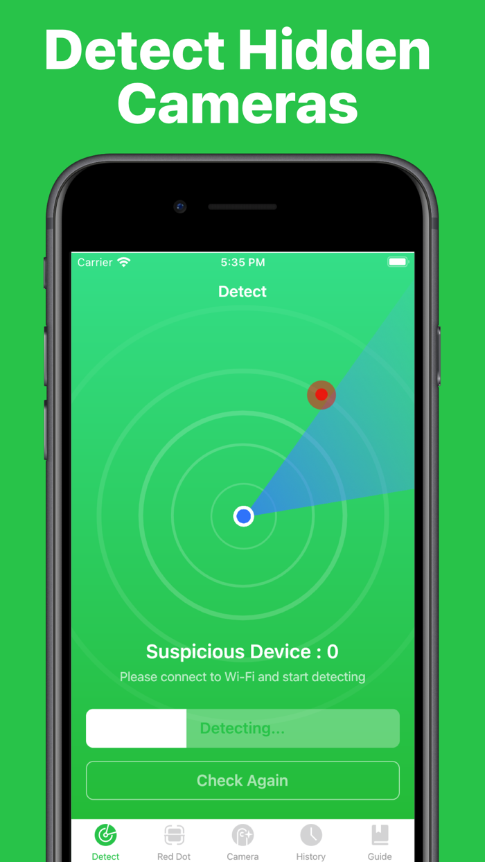 Hidden Pinhole Camera Finder