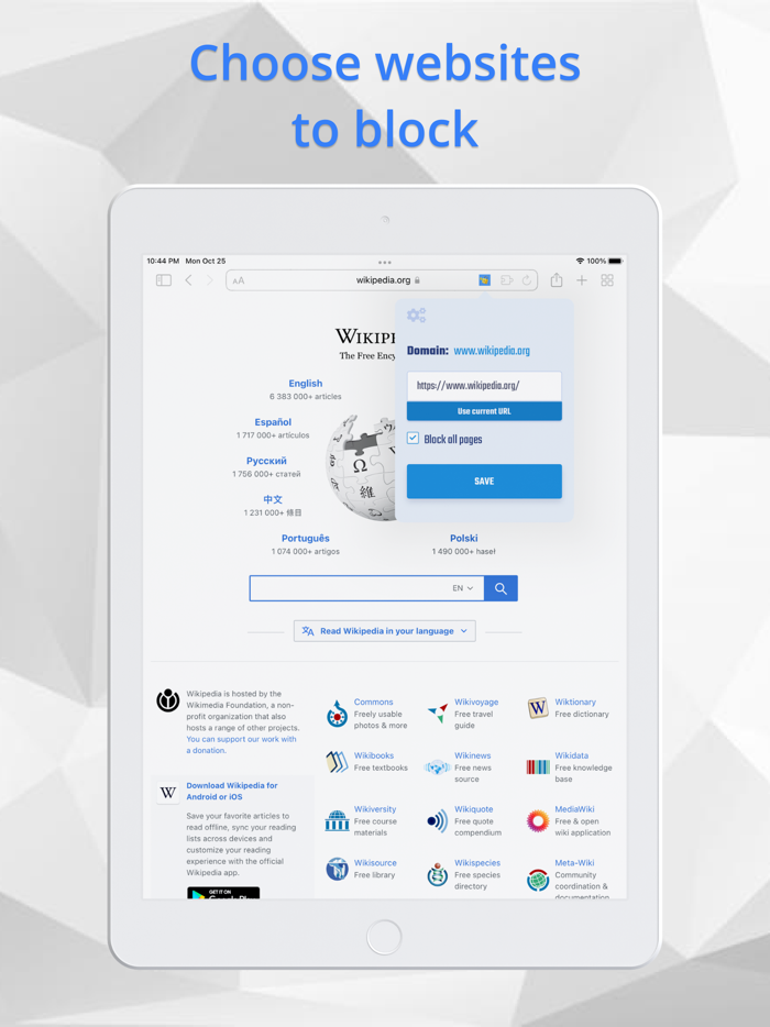 Web Blocker - block web pages