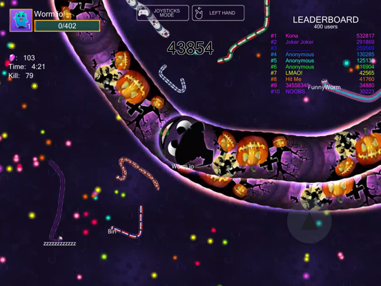 Worm.io - New Battle Worm Game iPad app afbeelding 1