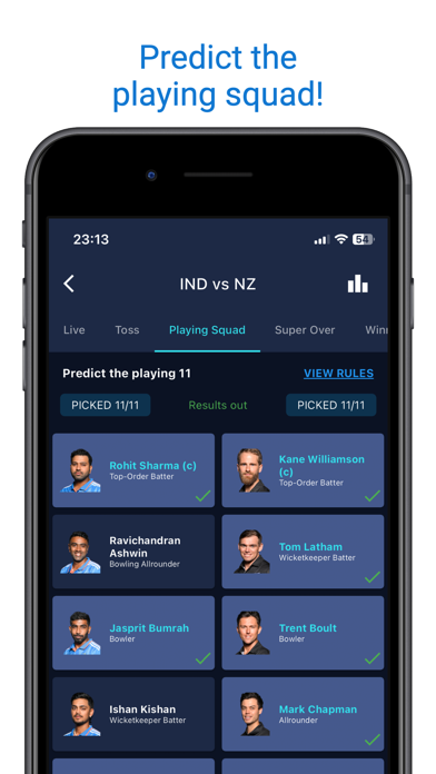 Impact11 - Fantasy Cricket app Screenshot