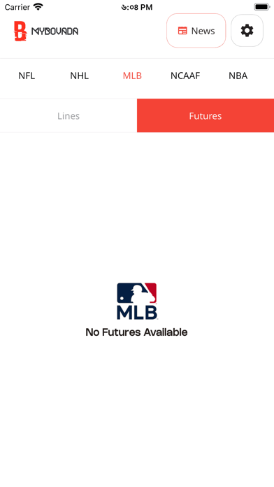 MyBovada Lines & Futures Screenshot