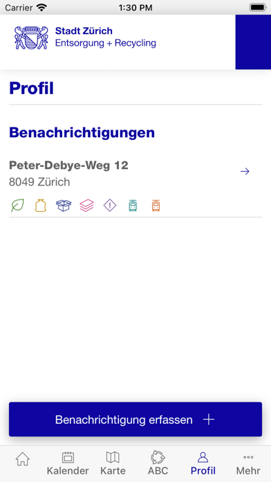 Entsorgung + Recycling Zürich Screenshot