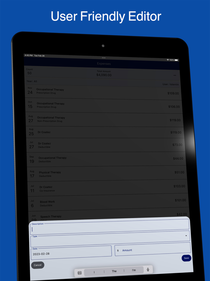 Medical Expenses Log