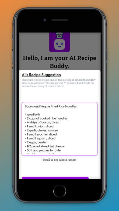 AI Recipe Buddy Screenshot