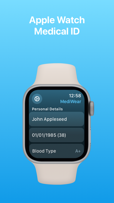 Screenshot #1 pour MediWear: Medical ID for Watch