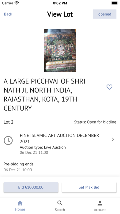 Oriental Art Auctions Screenshot