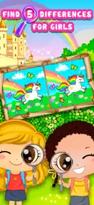 Spot 5 Differences Girls Games screenshot #1 for iPhone