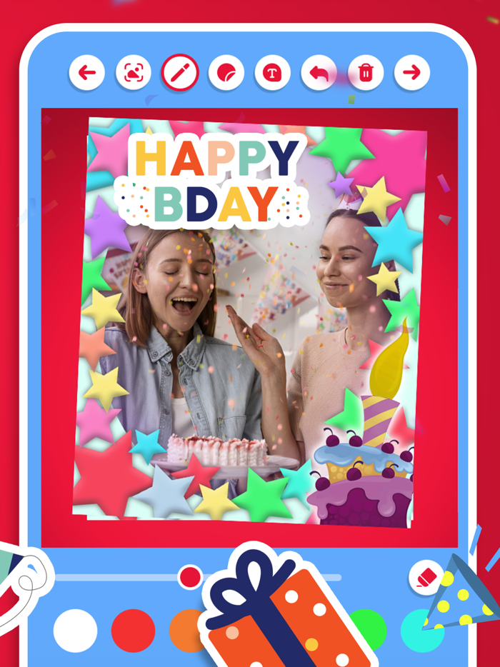 Birthday frames for photos.