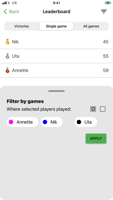 Mini Golf Scoring Card Screenshot