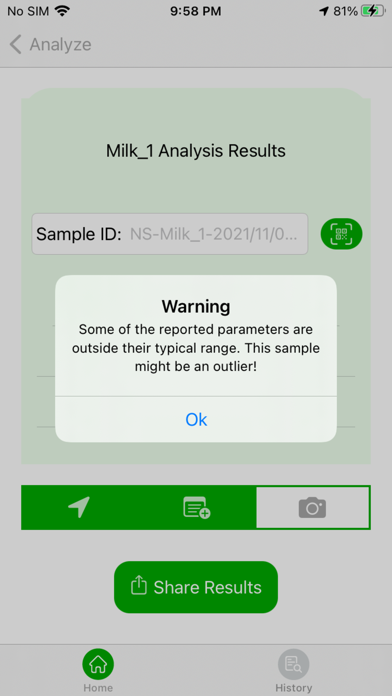NeoSpectra Scan App Screenshot