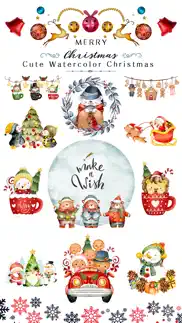 cute watercolor christmas iphone screenshot 1