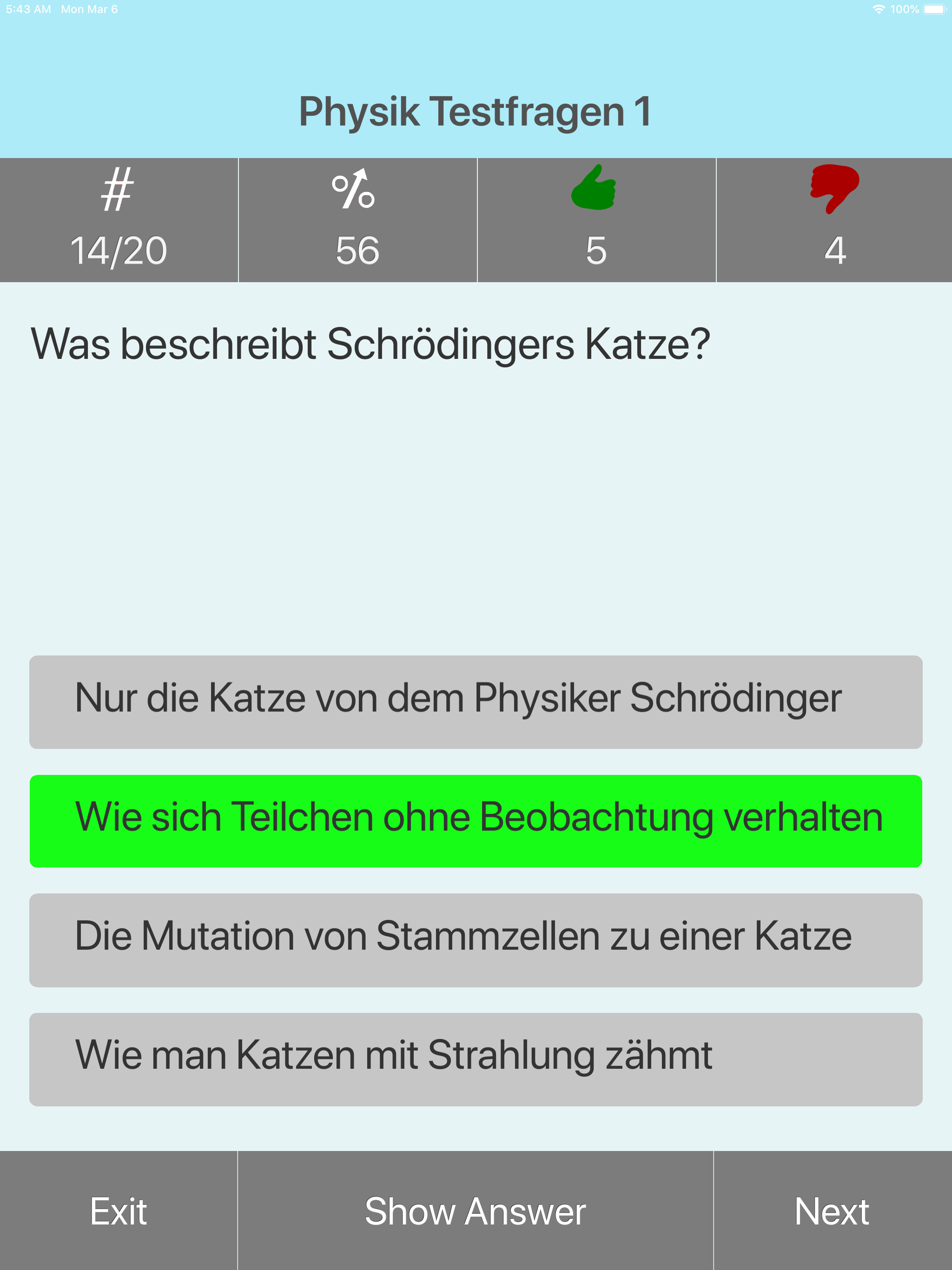 Die Physik Testfragen