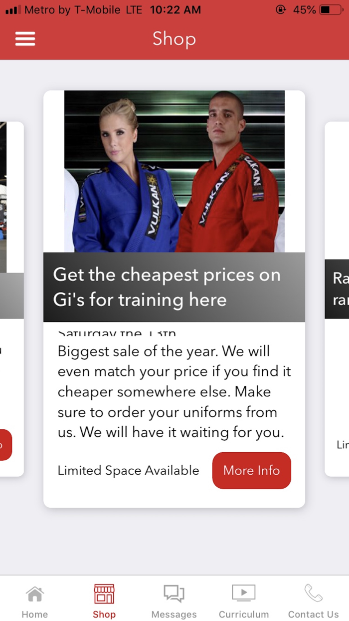 Canton Martial Arts Member App