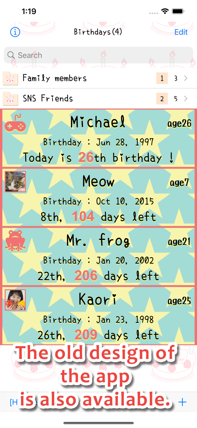 Birthdays Countdown