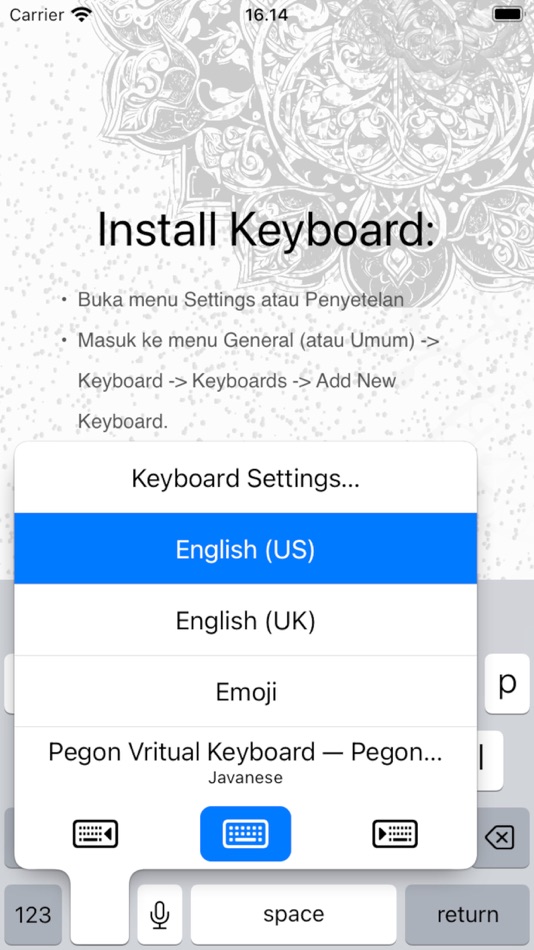 #3. Pegon Virtual Keyboard (iOS) Podle: Kementerian Agama RI
