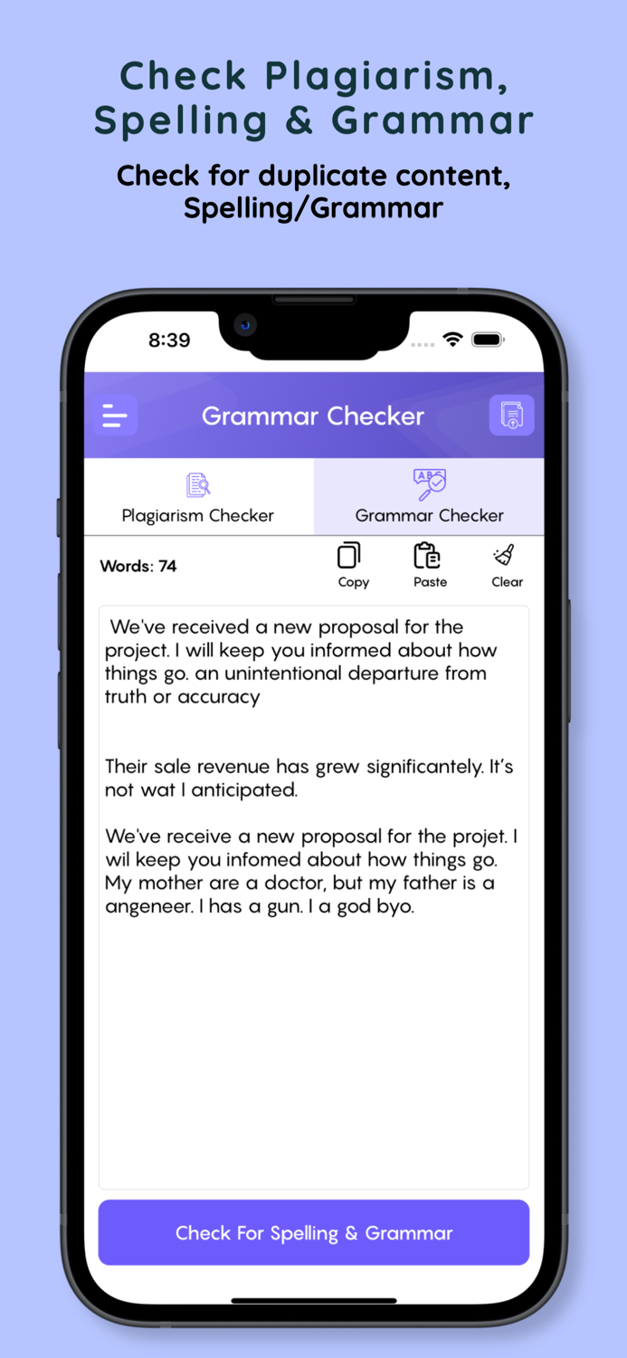 Anti-Plagiarism Grammar Check