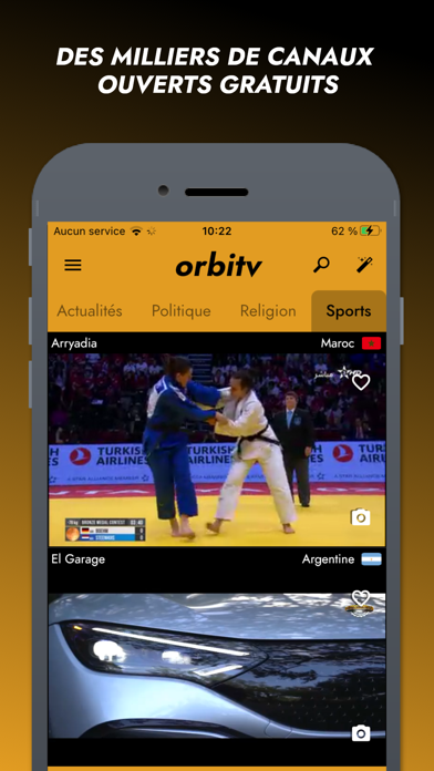 Screenshot #1 pour Orbitv - Web TV chaînes