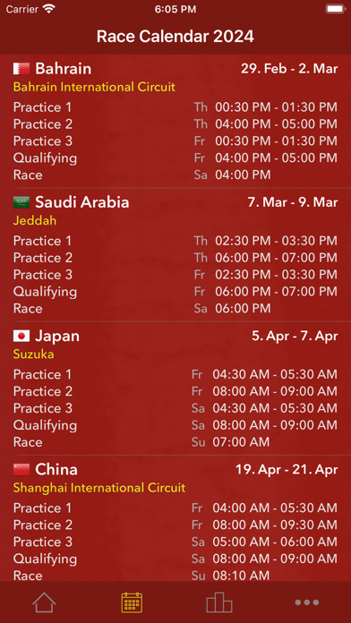 Race Calendar 2024 Screenshot