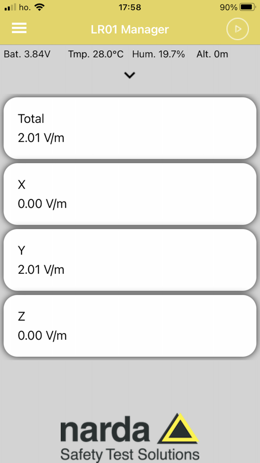 Narda LR01 Manager (iOS) 由: Narda Safety Test Solutions Narda LR01 Manager (iOS) 由: Narda Safety Test Solutions