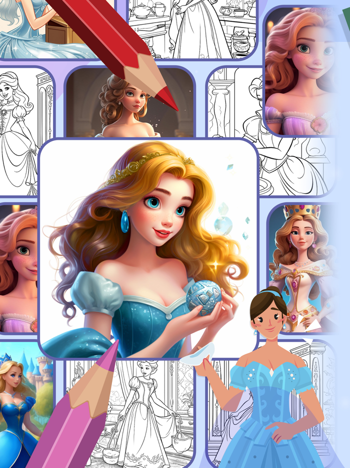 Cinderella Coloring Book Games
