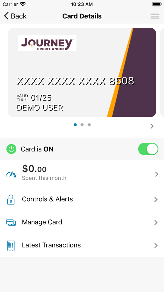 #1. Journey CU Card Controls (iOS) 由: Journey Credit Union