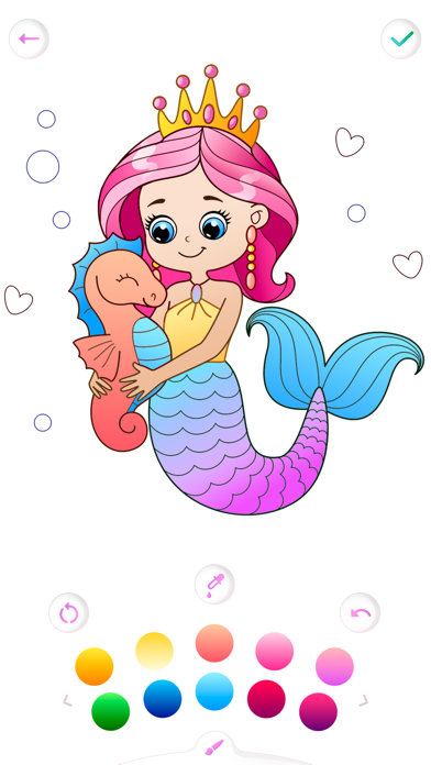 Mermaid coloring book kids Screenshot