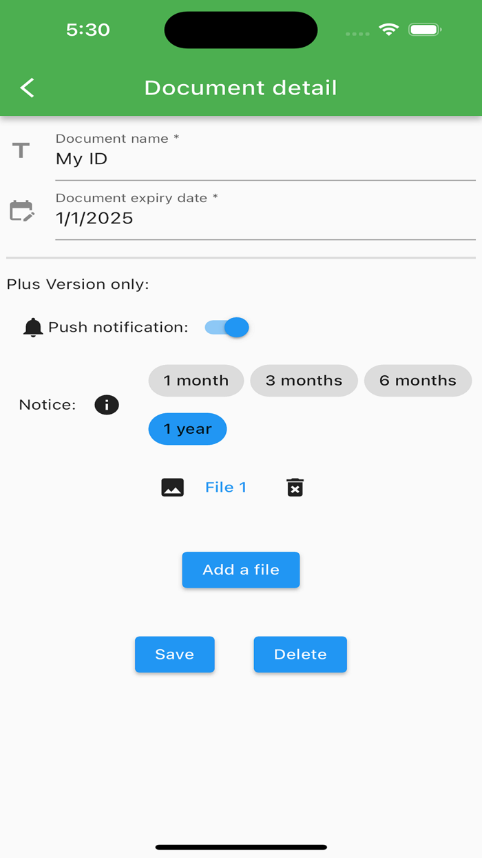 ExpiNotif Expiry schedule