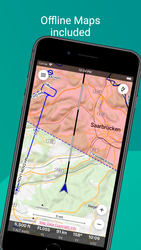 #3. Enroute Flight Navigation (iOS) Podle: Akademische Fliegergruppe Freiburg i. Br. e. V.