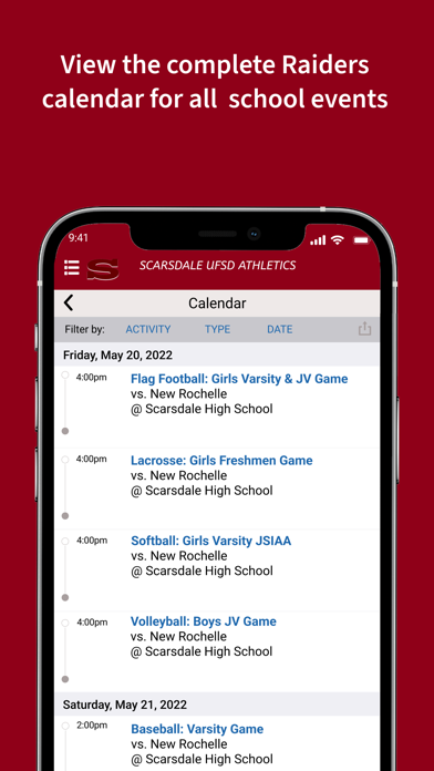 Scarsdale UFSD Athletics Screenshot