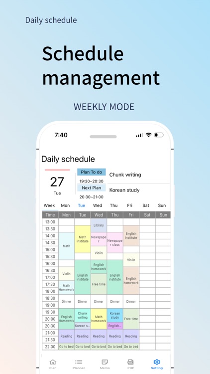 Daily Schedule -easy timetable