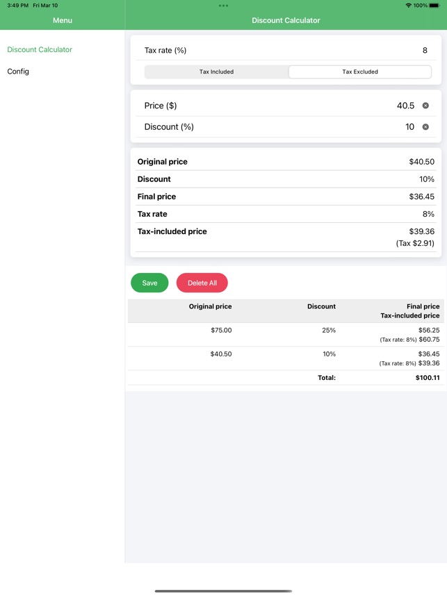 Online discount sale calculator