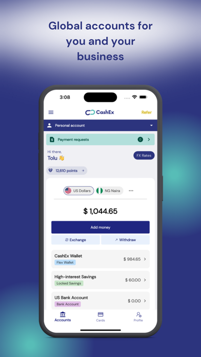 CashEx - Digital Banking Screenshot