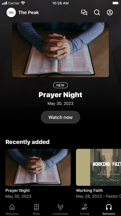 The Peak Community Church Screenshot