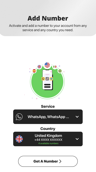 Virtual Number Service Screenshot