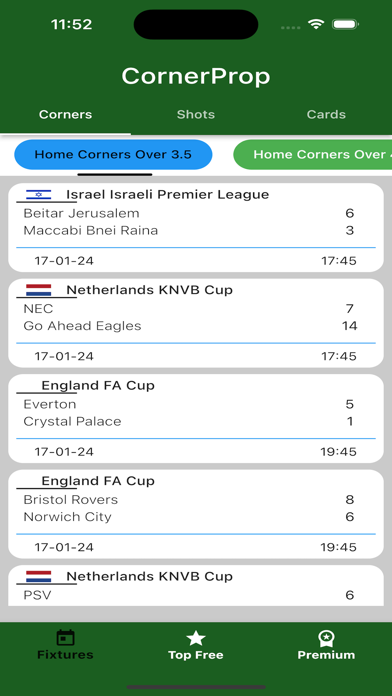 CornerProp- Team Corners Tips Screenshot